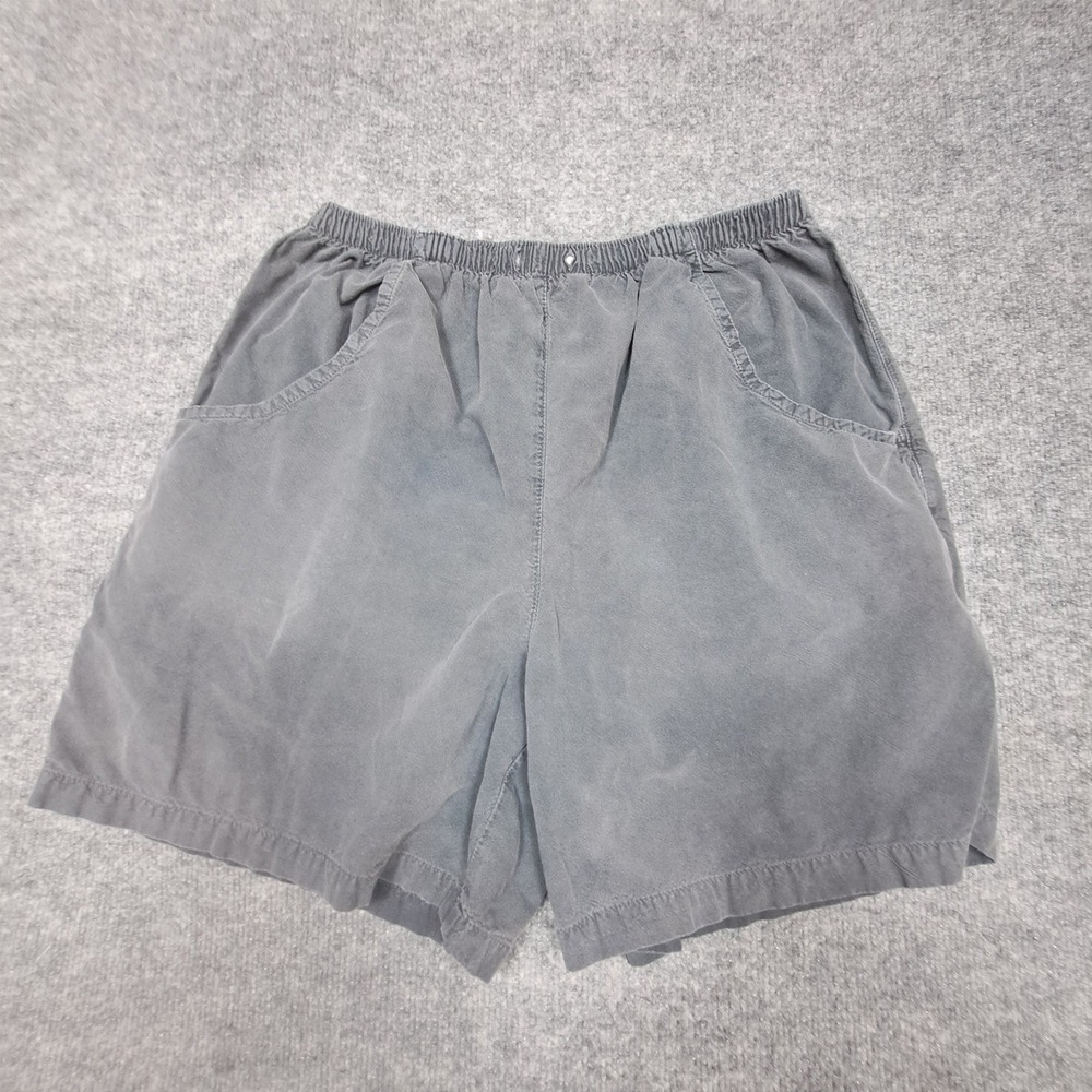 Jaclyn Smith Sport Women Gray Cotton Elastic Waist Casual Shorts M 7in Inseam